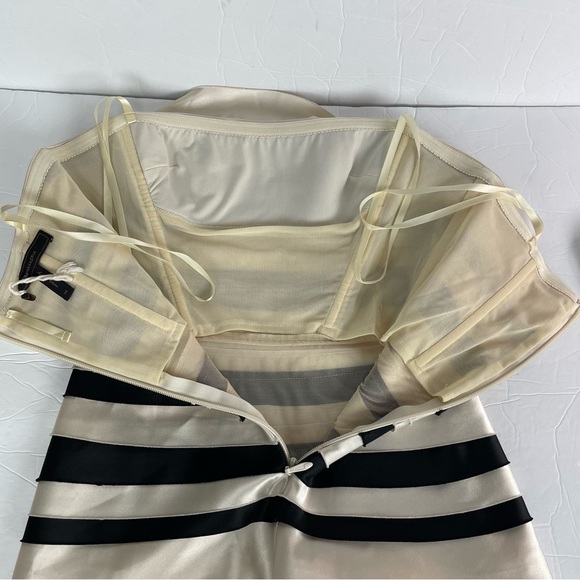 BCBGMAXAZRIA Cream and Black Strapless Cocktail Dress Size 2 - Picture 10 of 16